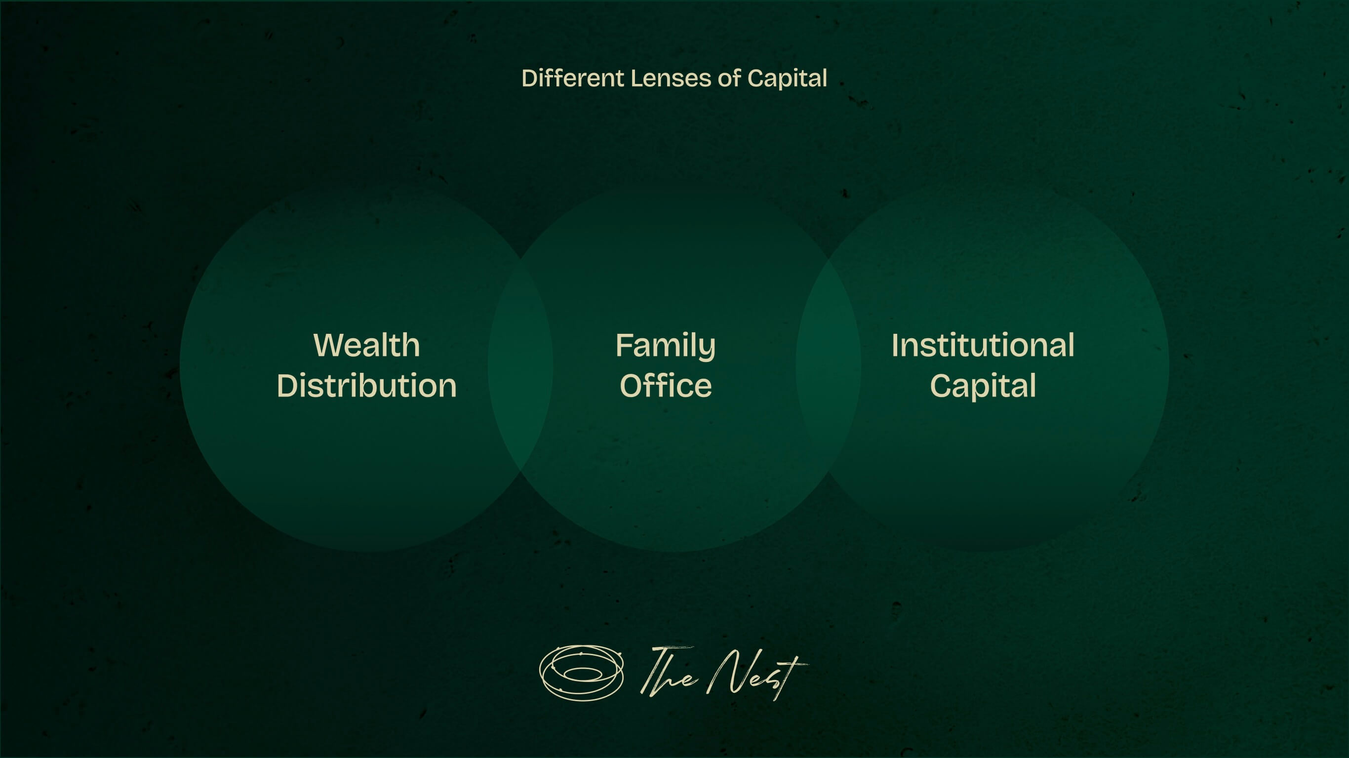 A magnifying lens over dried grass representing different capital perspectives